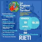 “La Regione per i Territori”: evento il 19 aprile a Rieti sulle opportunità per i comuni reatini